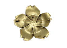 Load image into Gallery viewer, Midnight Blossom Navy Brooch Back View