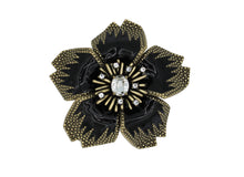 Load image into Gallery viewer, Midnight Blossom Black Brooch