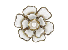 Load image into Gallery viewer, Gardenia White Enamel Brooch