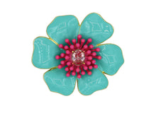 Load image into Gallery viewer, Daisy Blue Contrast Brooch