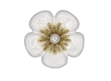 Load image into Gallery viewer, Camellia White Enamel Brooch