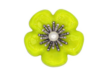 Load image into Gallery viewer, Camellia Yellow Enamel Brooch
