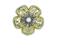 Load image into Gallery viewer, Camellia Gold Metal Brooch
