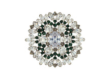 Load image into Gallery viewer, Chrysanthemum Emerald Crystal Brooch