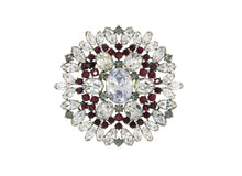 Load image into Gallery viewer, Chrysanthemum Ruby Crystal Brooch