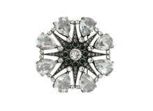 Load image into Gallery viewer, Zinnia Green Crystal Brooch