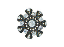 Load image into Gallery viewer, Buttercup Blue Crystal Brooch