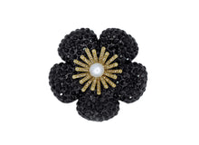 Load image into Gallery viewer, Camellia Midnight Black Brooch