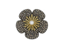 Load image into Gallery viewer, Camellia Midnight Grey Brooch