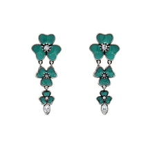 Load image into Gallery viewer, Floral Cascade Green Earrings