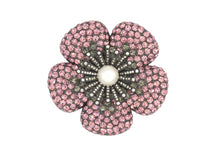 Load image into Gallery viewer, Camellia Pink Crystal Brooch