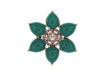 Load image into Gallery viewer, Daffodil Green Cabochon Brooch