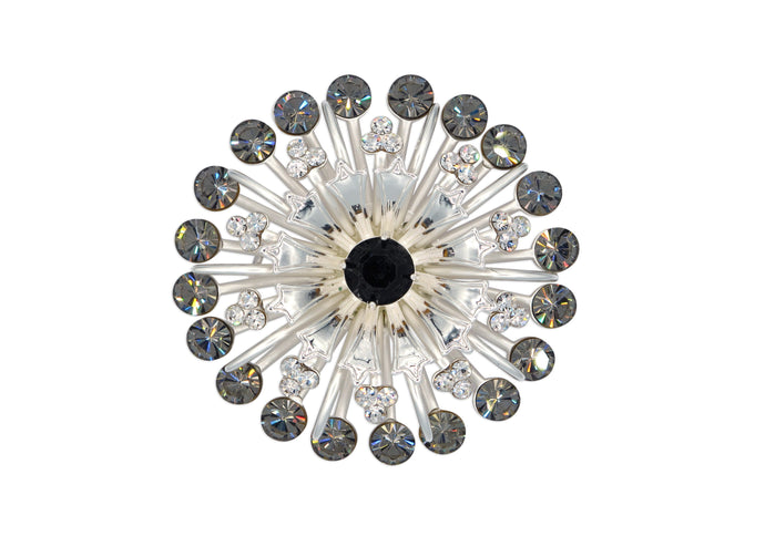 Calendula Silver Crystal Brooch