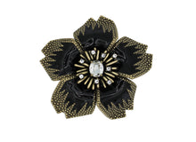 Load image into Gallery viewer, Midnight Blossom Black Brooch
