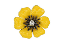 Load image into Gallery viewer, Daisy Yellow Enamel Brooch
