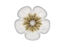 Load image into Gallery viewer, Camellia White Enamel Brooch

