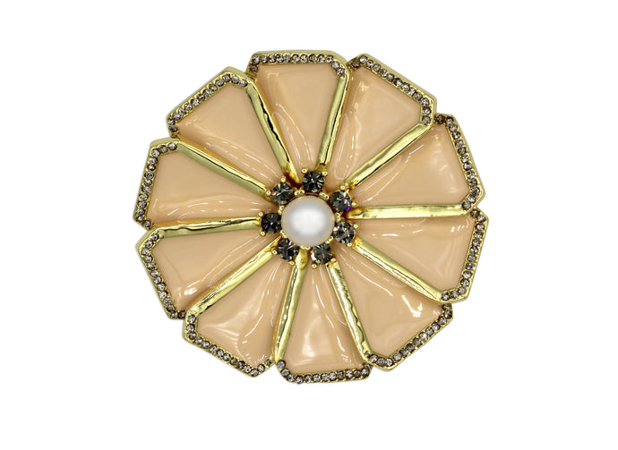 Dandelion Beige Enamel Brooch