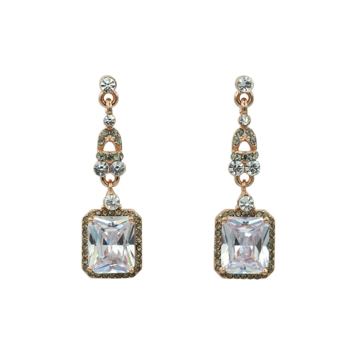 Boucles d'oreilles chandelier en cristal Asscher