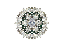 Load image into Gallery viewer, Chrysanthemum Emerald Crystal Brooch
