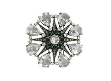 Load image into Gallery viewer, Zinnia Green Crystal Brooch
