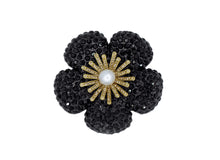 Load image into Gallery viewer, Camellia Midnight Black Brooch 
