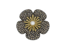 Load image into Gallery viewer, Camellia Midnight Grey Brooch  
