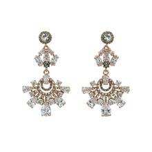 Load image into Gallery viewer, Snowflake Gold Crystal Earrings
