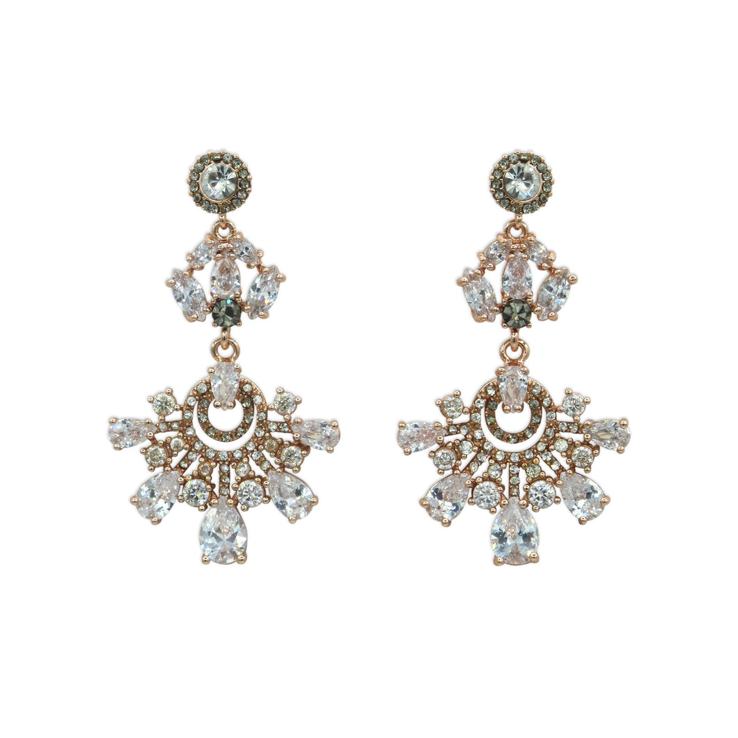Snowflake Gold Crystal Earrings