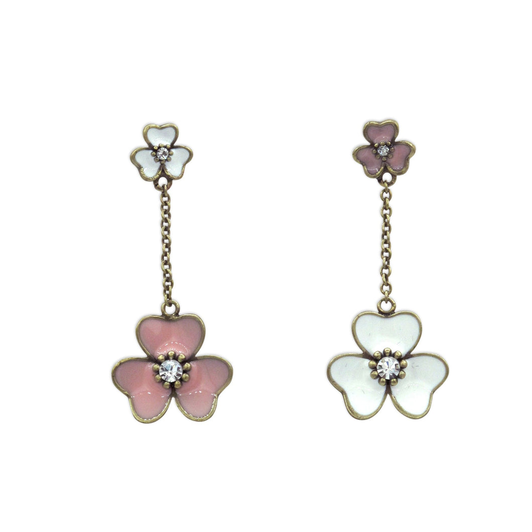 Floral Contrast Pink Earrings