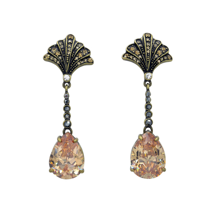 Pendants d'oreilles coquillages en champagne