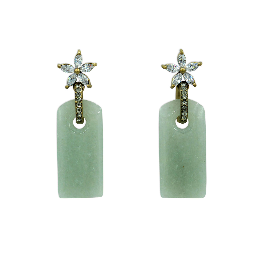 Boucles d'oreilles Jasmin vert étoile