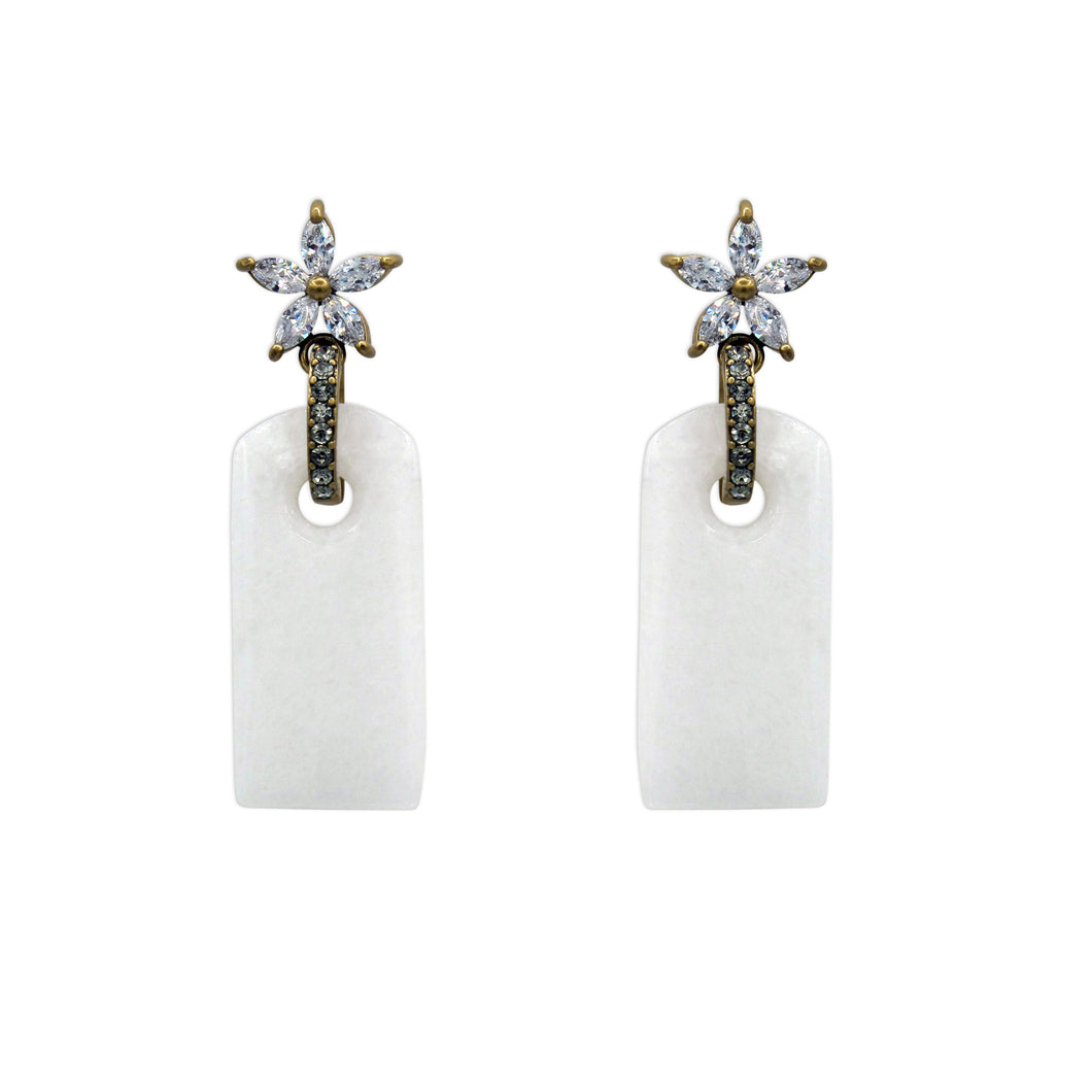 Boucles d'oreilles Jasmin étoilé blanc