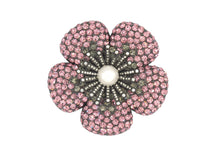 Load image into Gallery viewer, Camellia Pink Crystal Brooch 
