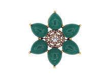 Load image into Gallery viewer, Daffodil Green Cabochon Brooch 

